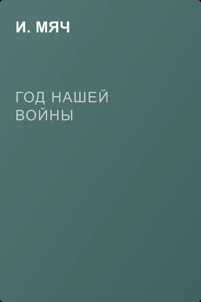 Год нашей войны — обложка книги