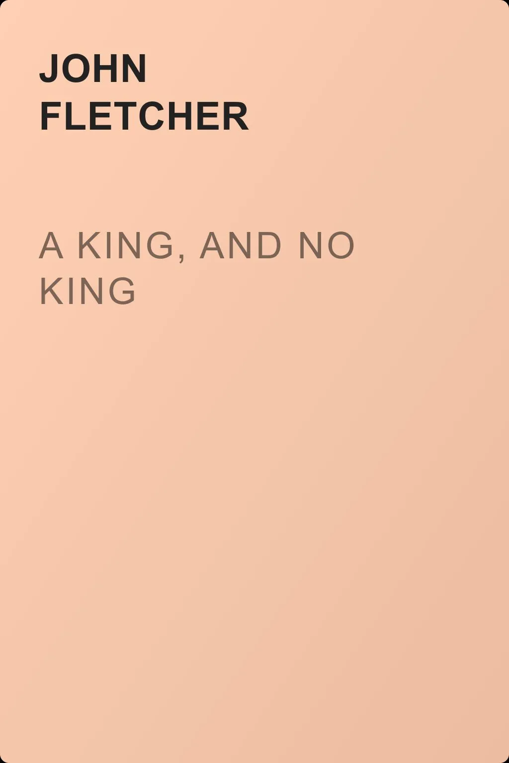 A King, and No King — обложка книги
