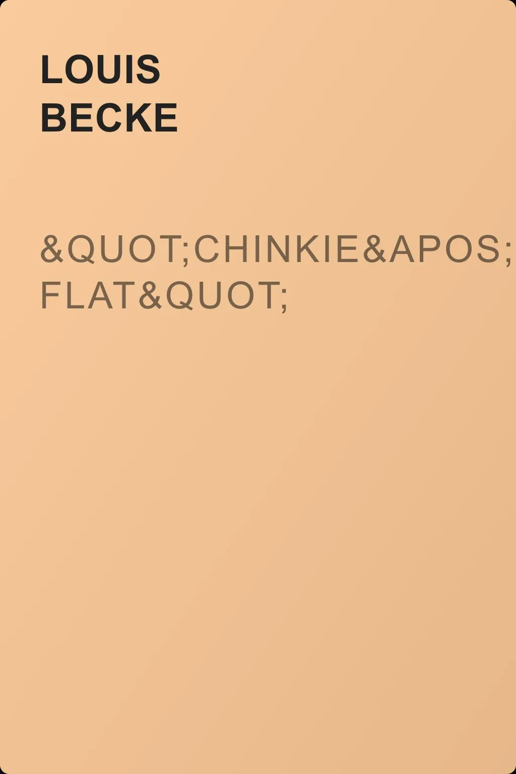 "Chinkie's Flat" — обложка книги