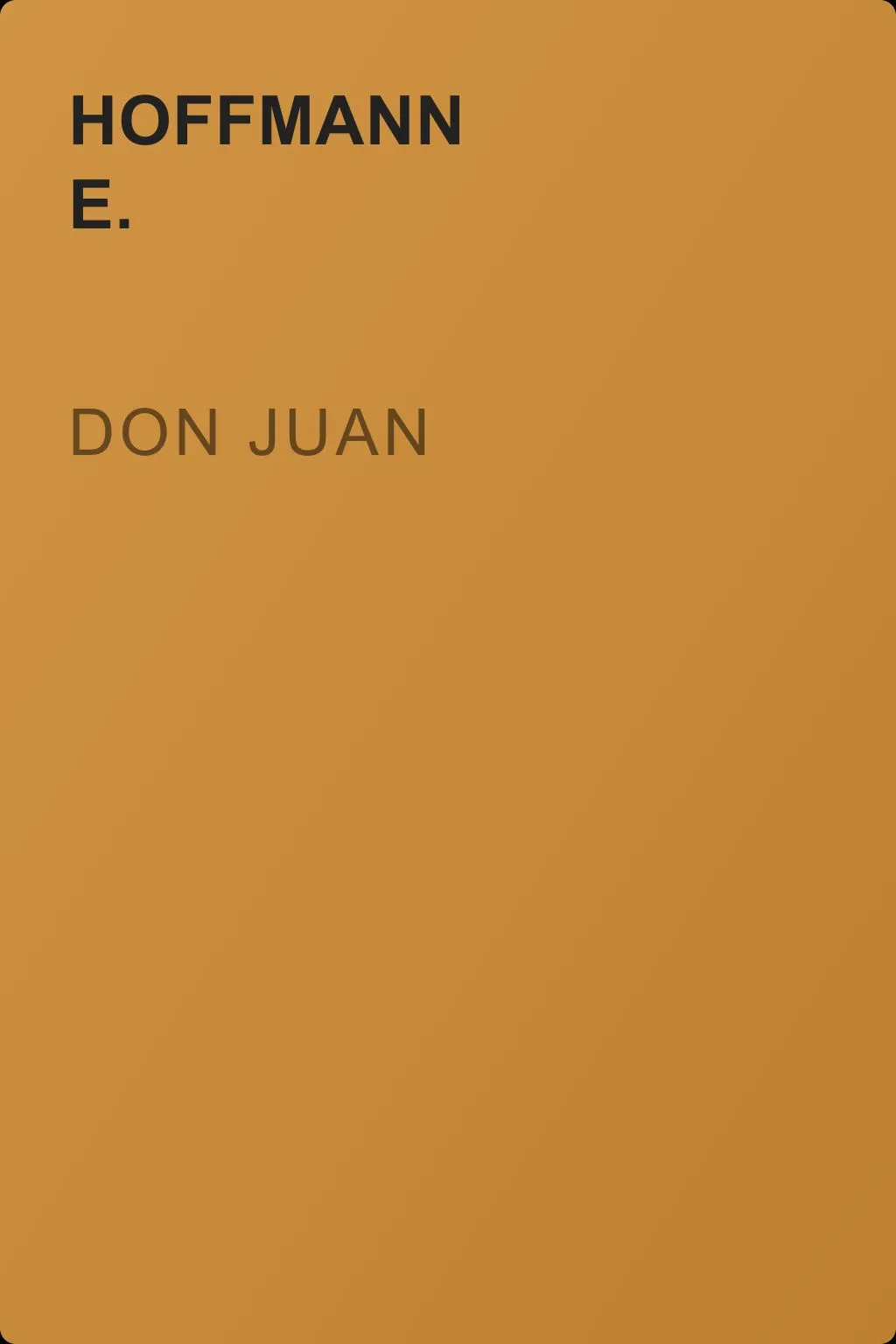 Don Juan — обложка книги
