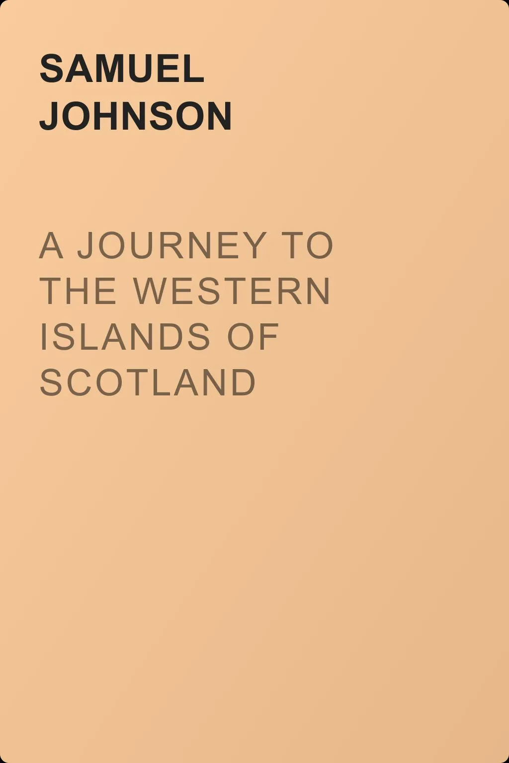 A Journey to the Western Islands of Scotland — обложка книги