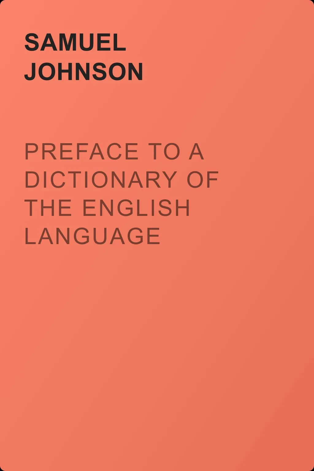 Preface to a Dictionary of the English Language — обложка книги