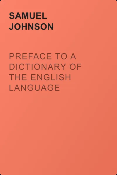 Preface to a Dictionary of the English Language — обложка книги