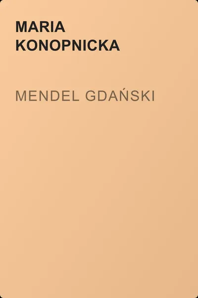 Mendel Gdański — обложка книги