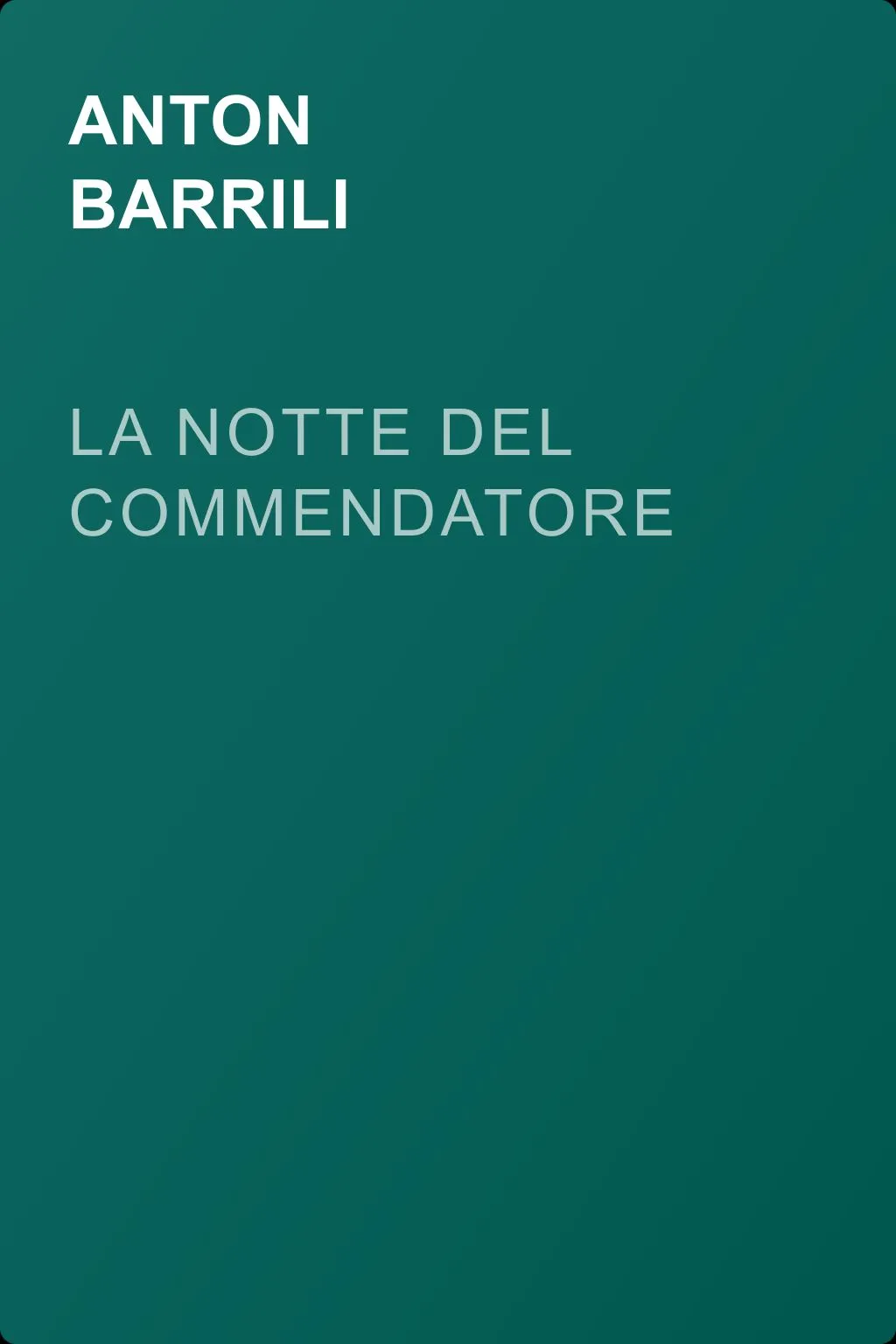 La notte del Commendatore — обложка книги