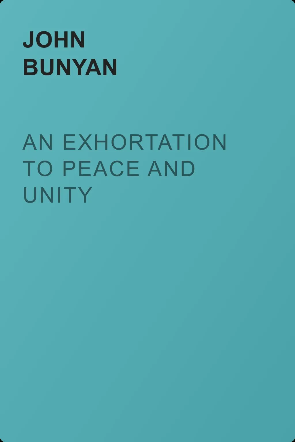 An Exhortation to Peace and Unity — обложка книги
