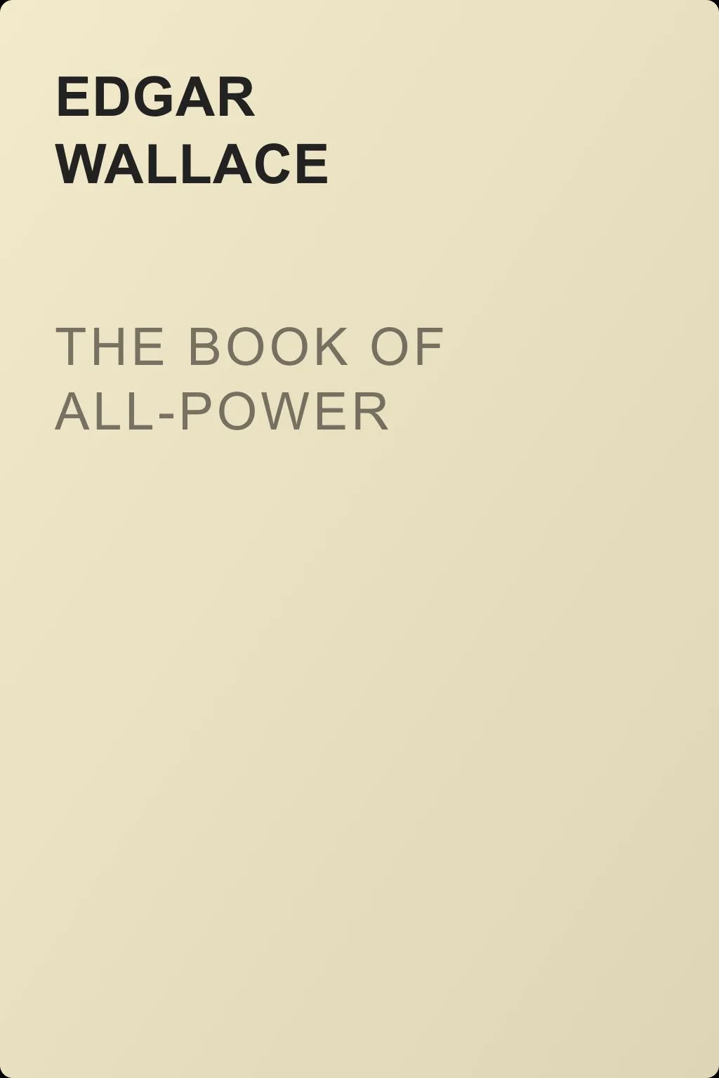 The Book of All-Power — обложка книги