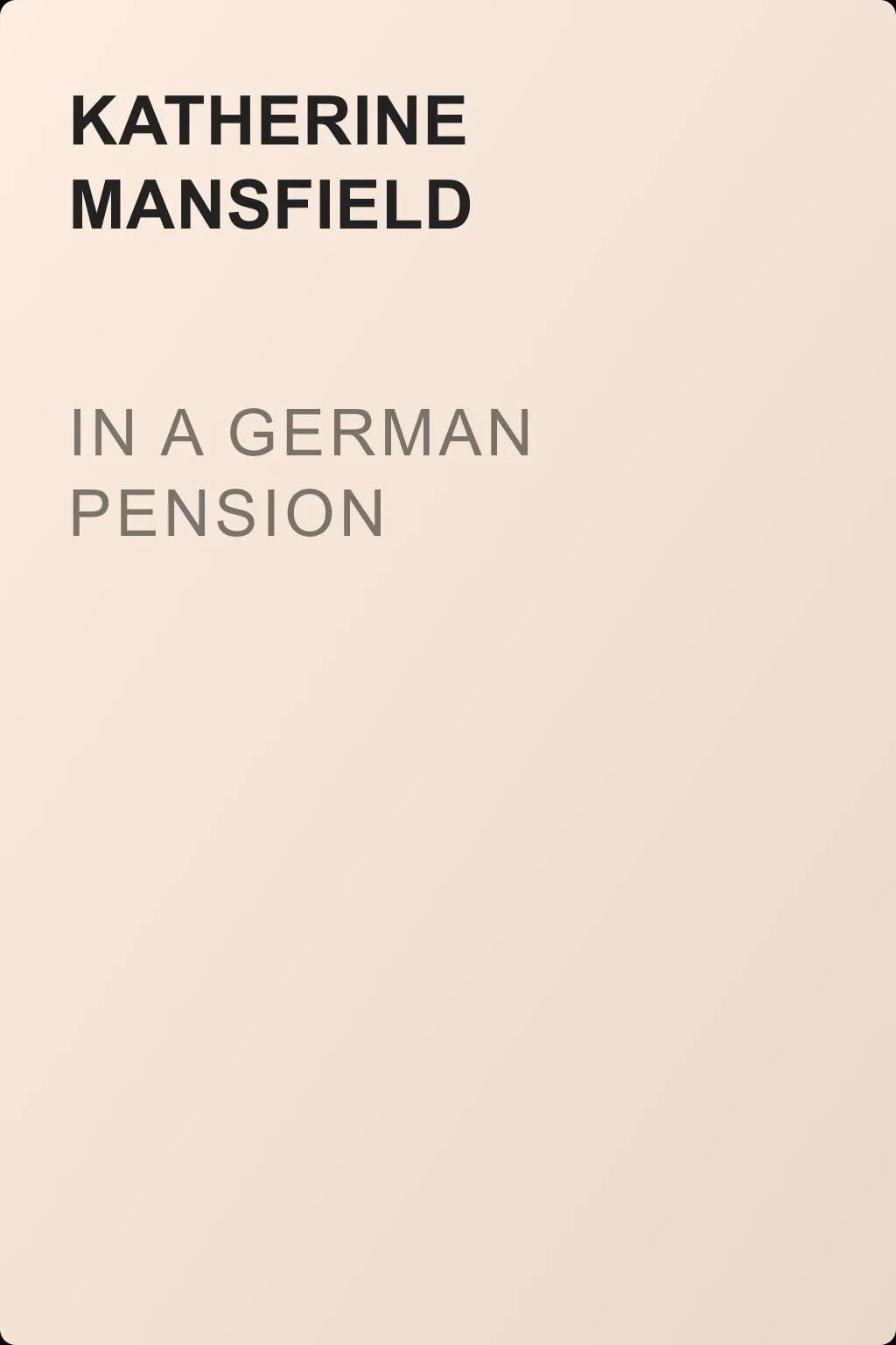 In a German Pension — обложка книги