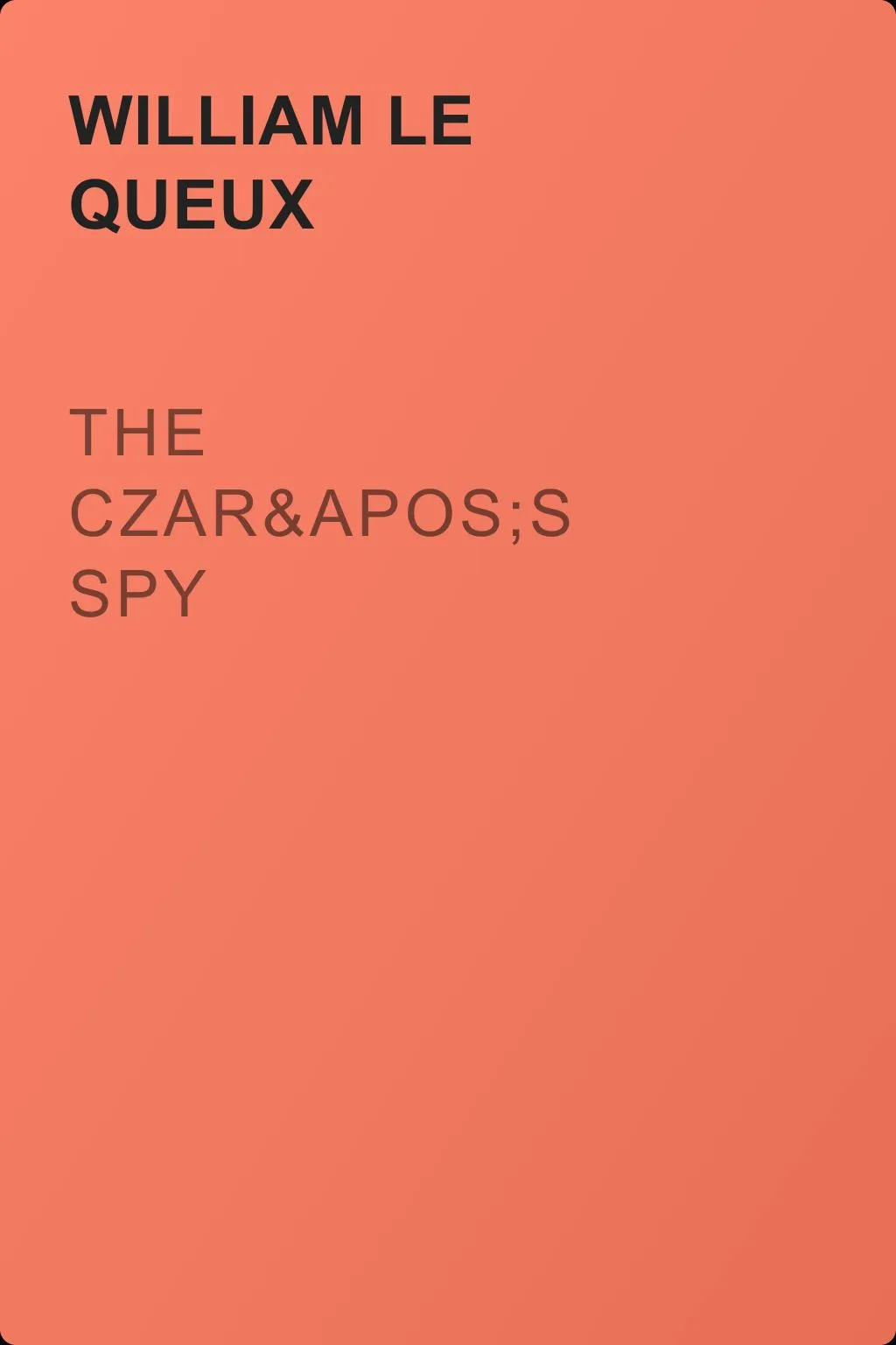 The Czar's Spy — обложка книги