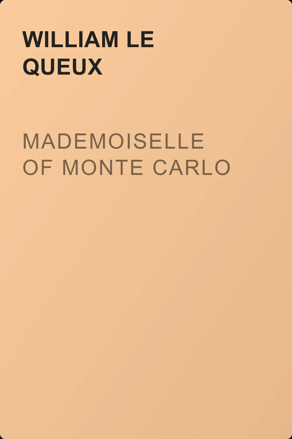 Mademoiselle of Monte Carlo — обложка книги