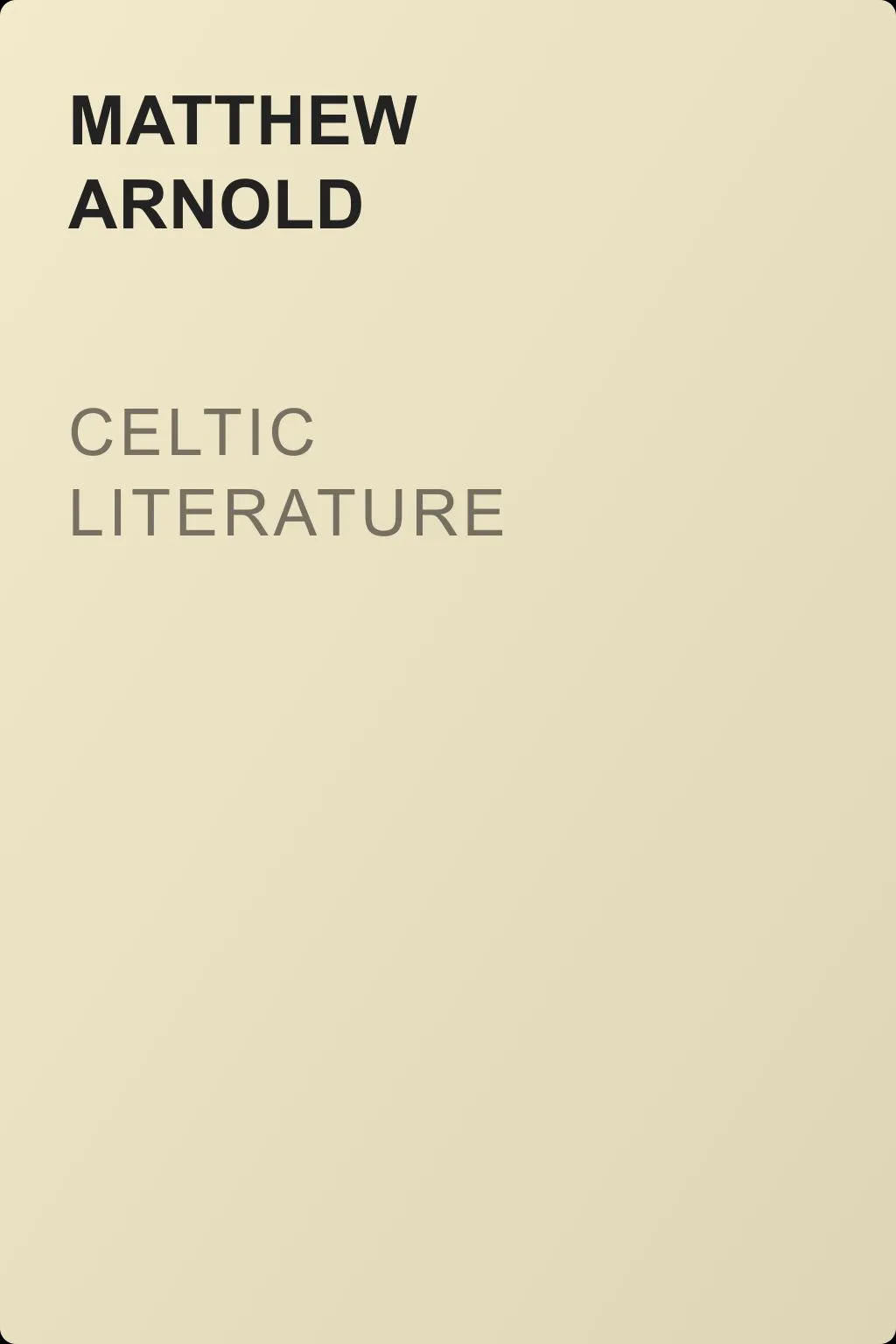 Celtic Literature — обложка книги