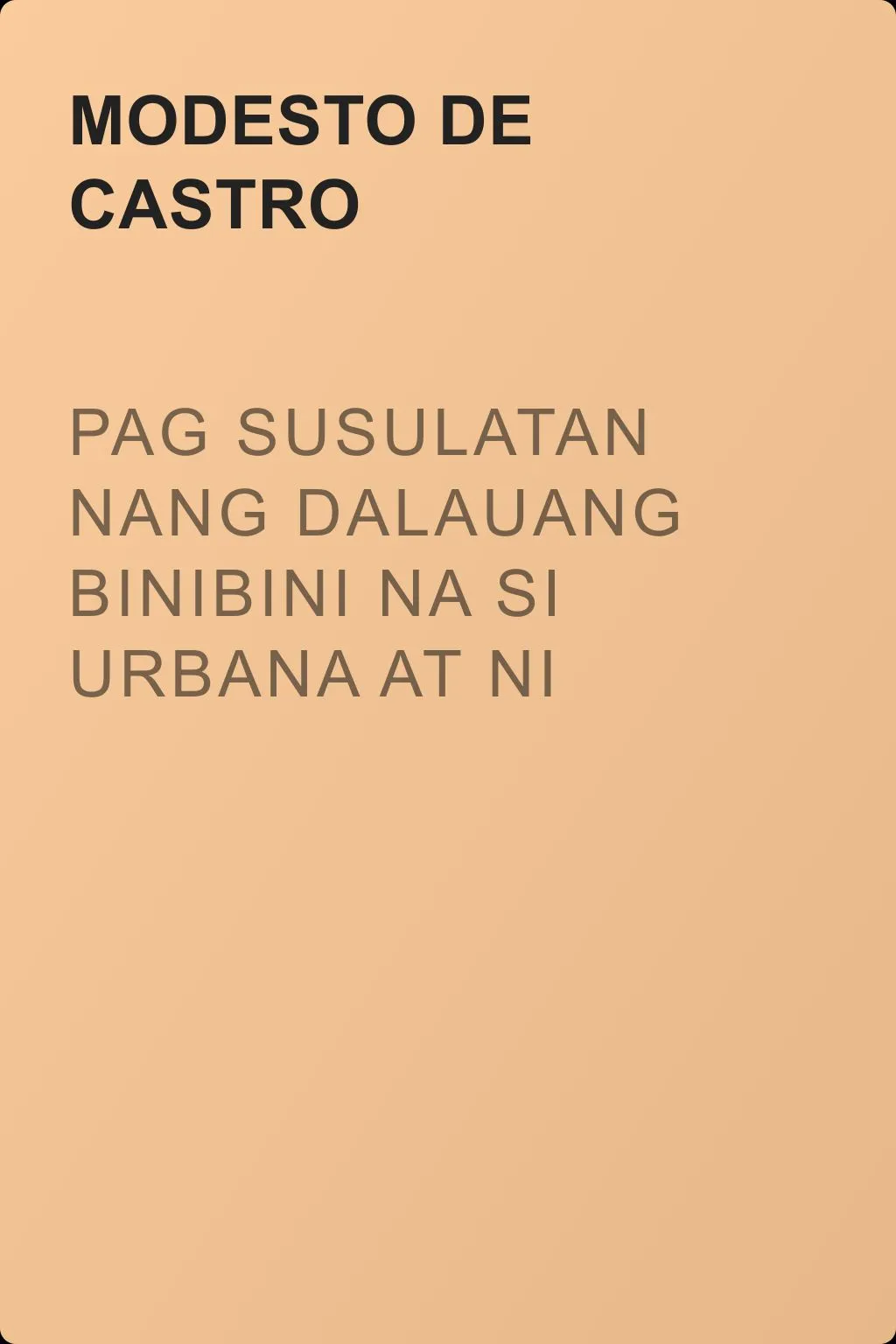 Pag Susulatan nang Dalauang Binibini na si Urbana at ni Feliza — обложка книги