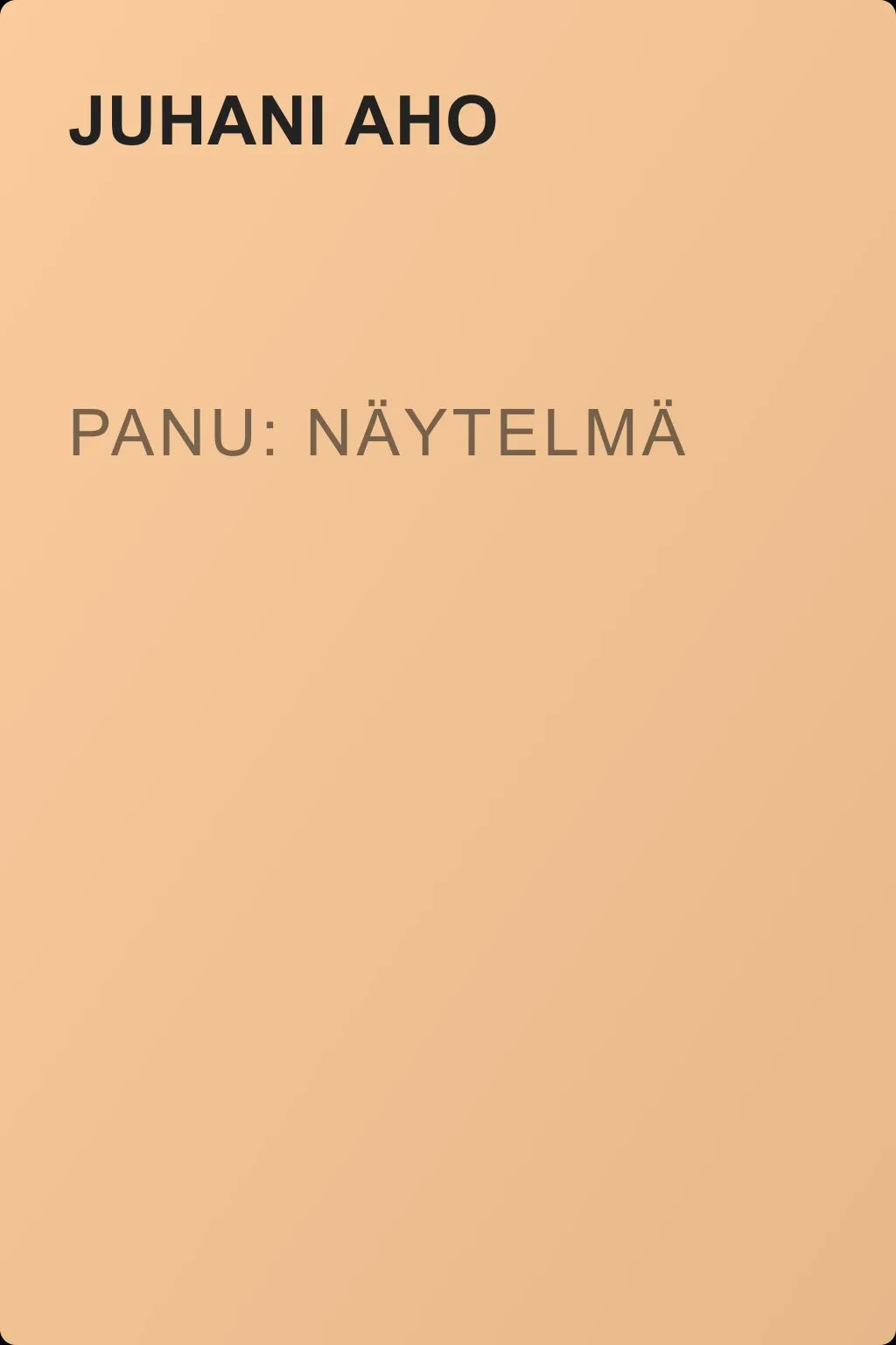 Panu: Näytelmä — обложка книги