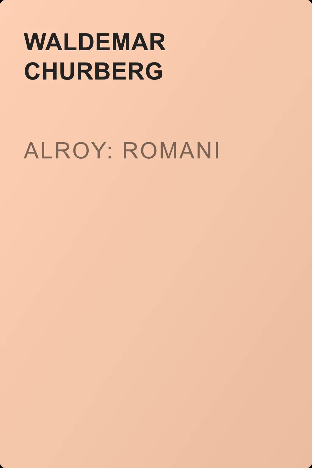 Alroy: Romani — обложка книги