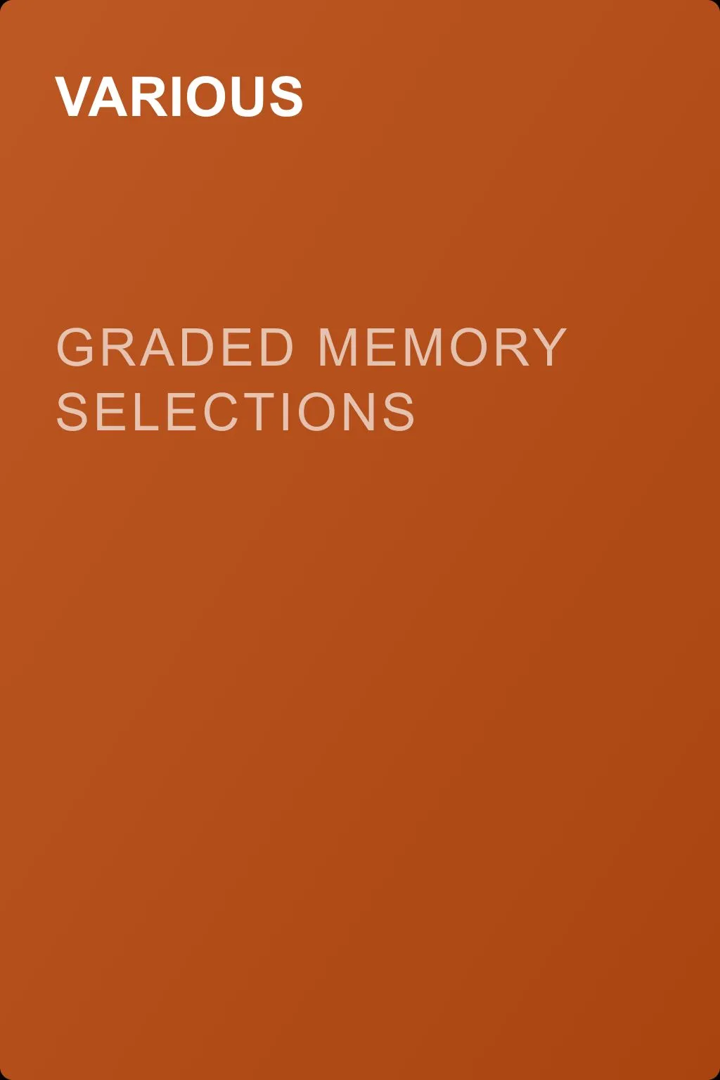 Graded Memory Selections — обложка книги