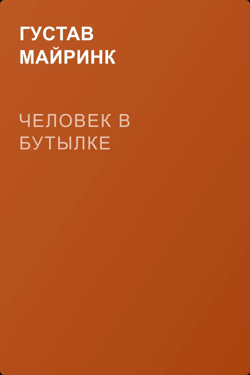 Человек в бутылке — обложка книги