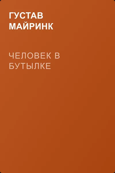 Человек в бутылке — обложка книги