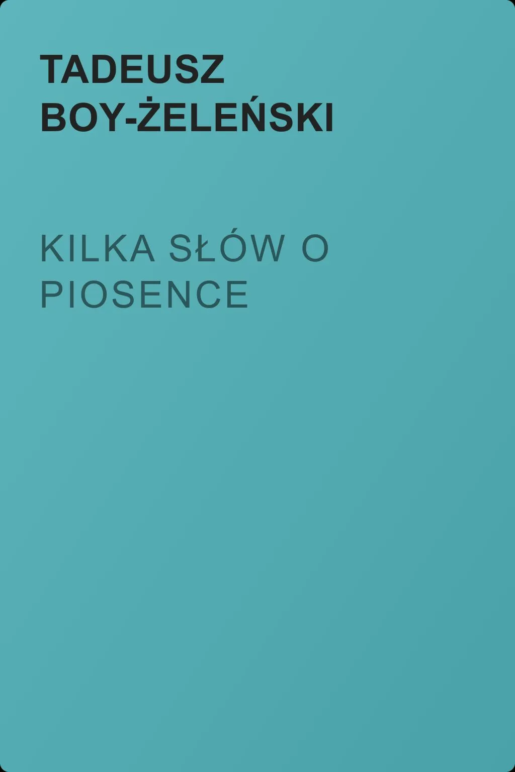 Kilka słów o piosence — обложка книги