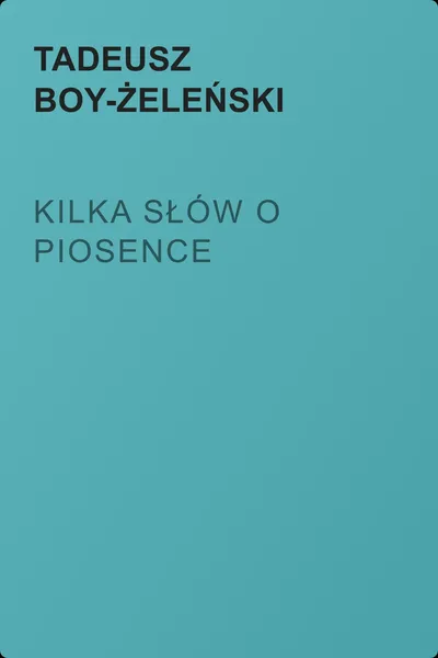 Kilka słów o piosence — обложка книги