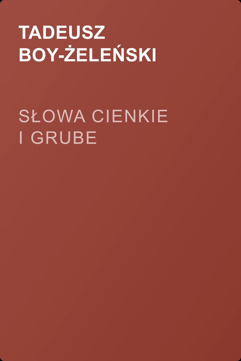 Słowa cienkie i grube — обложка книги