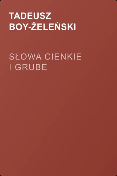 Słowa cienkie i grube — обложка книги