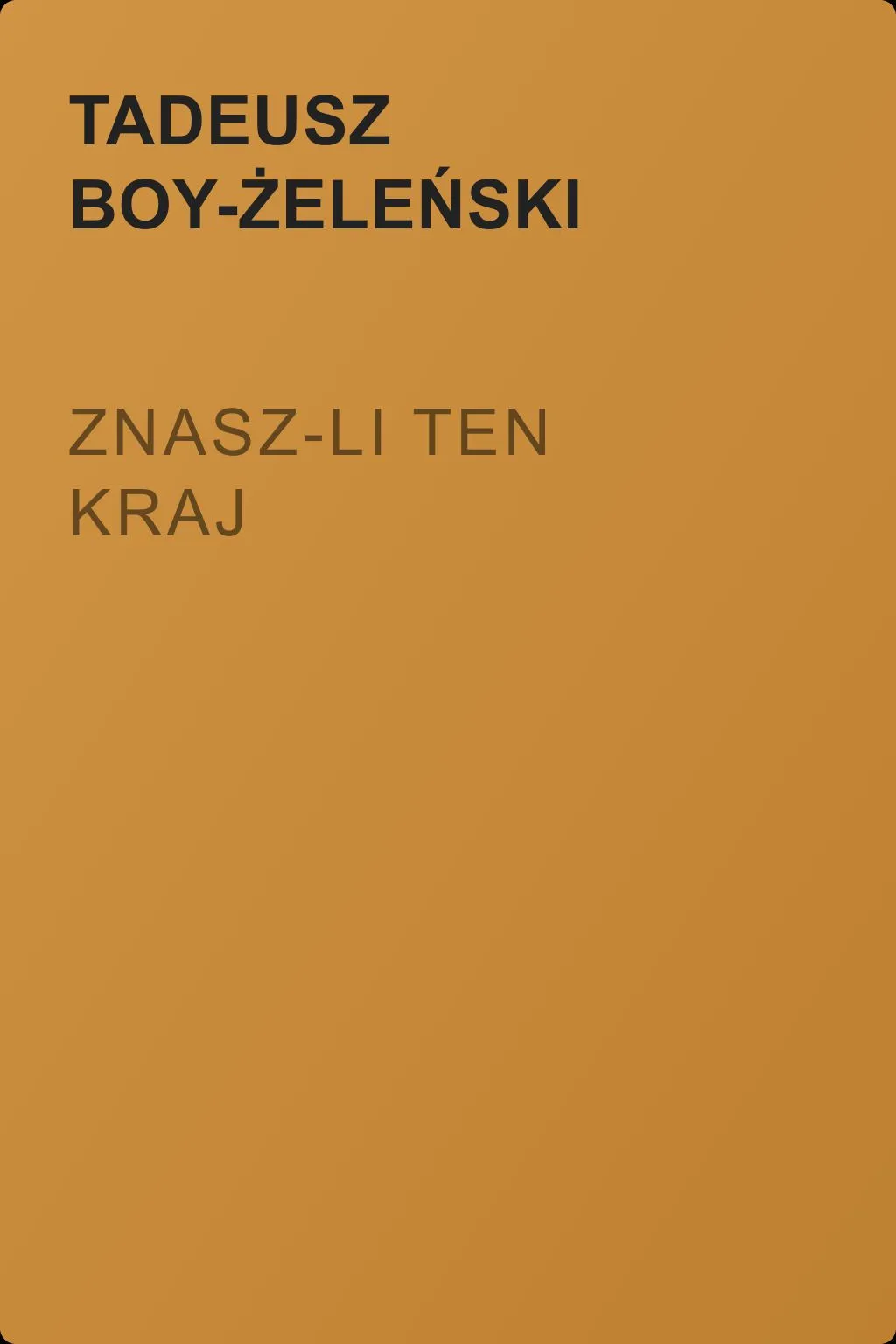 Znasz-li ten kraj — обложка книги
