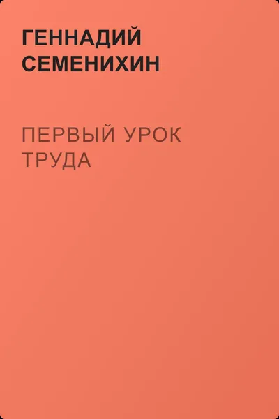 Первый урок труда — обложка книги