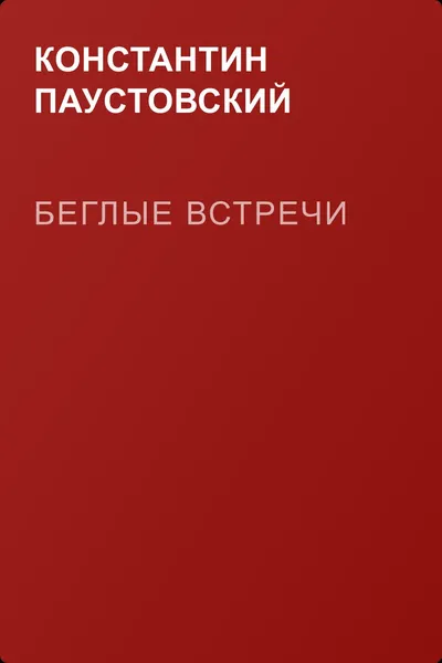 Беглые встречи — обложка книги