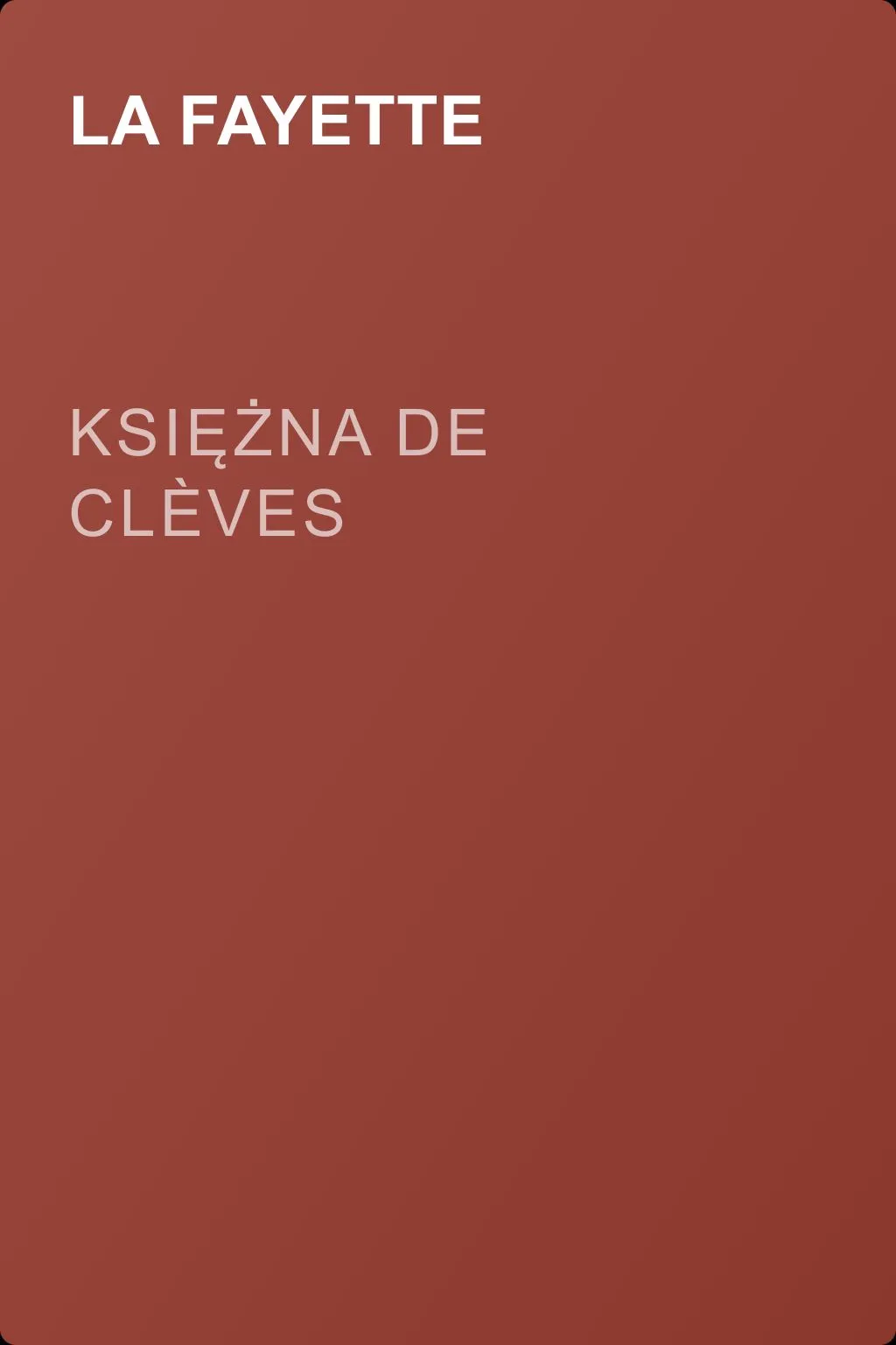 Księżna De Clèves — обложка книги