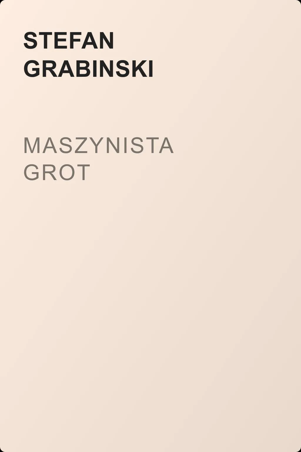 Maszynista Grot — обложка книги