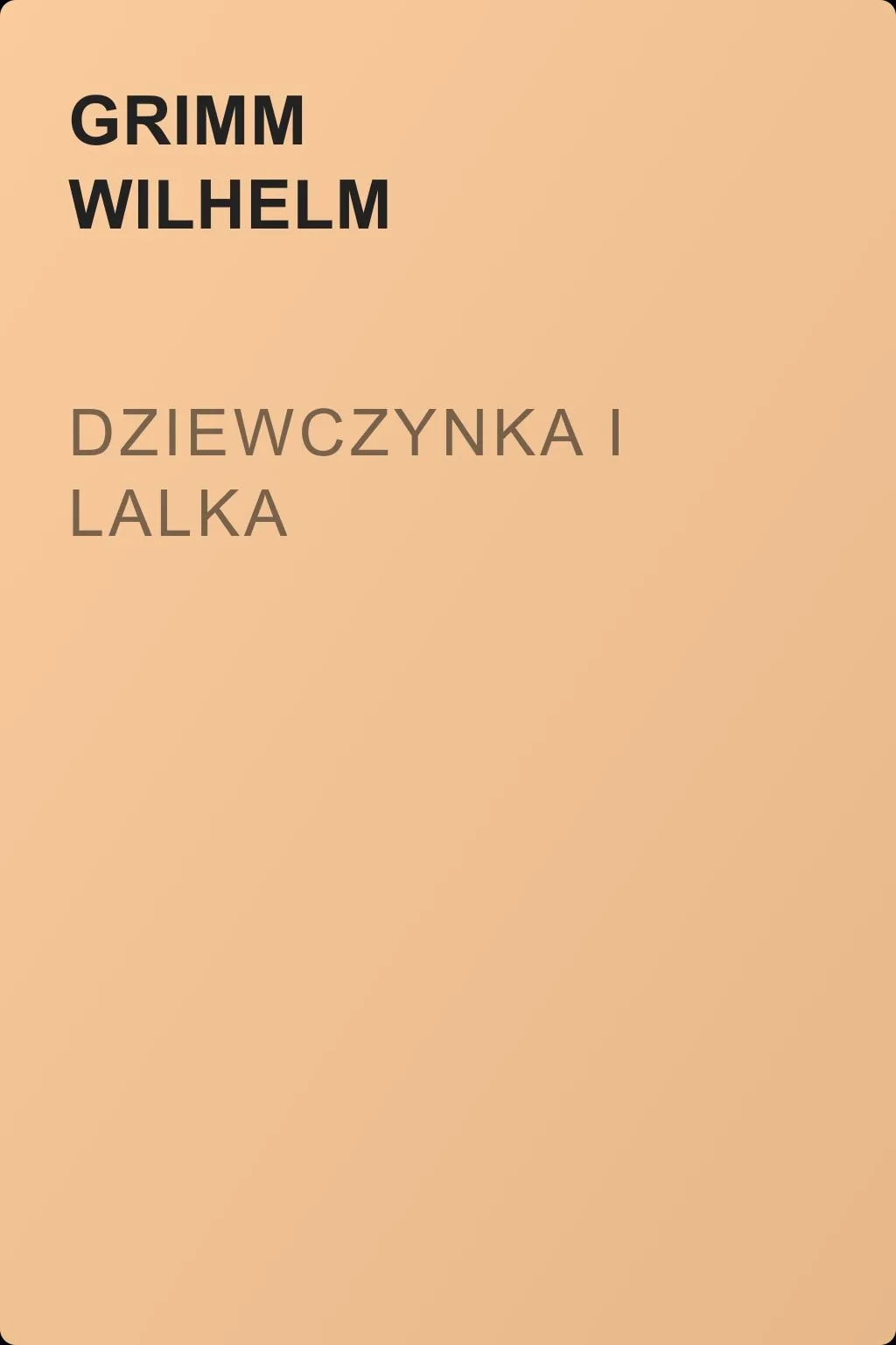 Dziewczynka i lalka — обложка книги