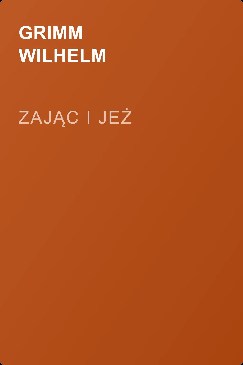 Zając i jeż — обложка книги
