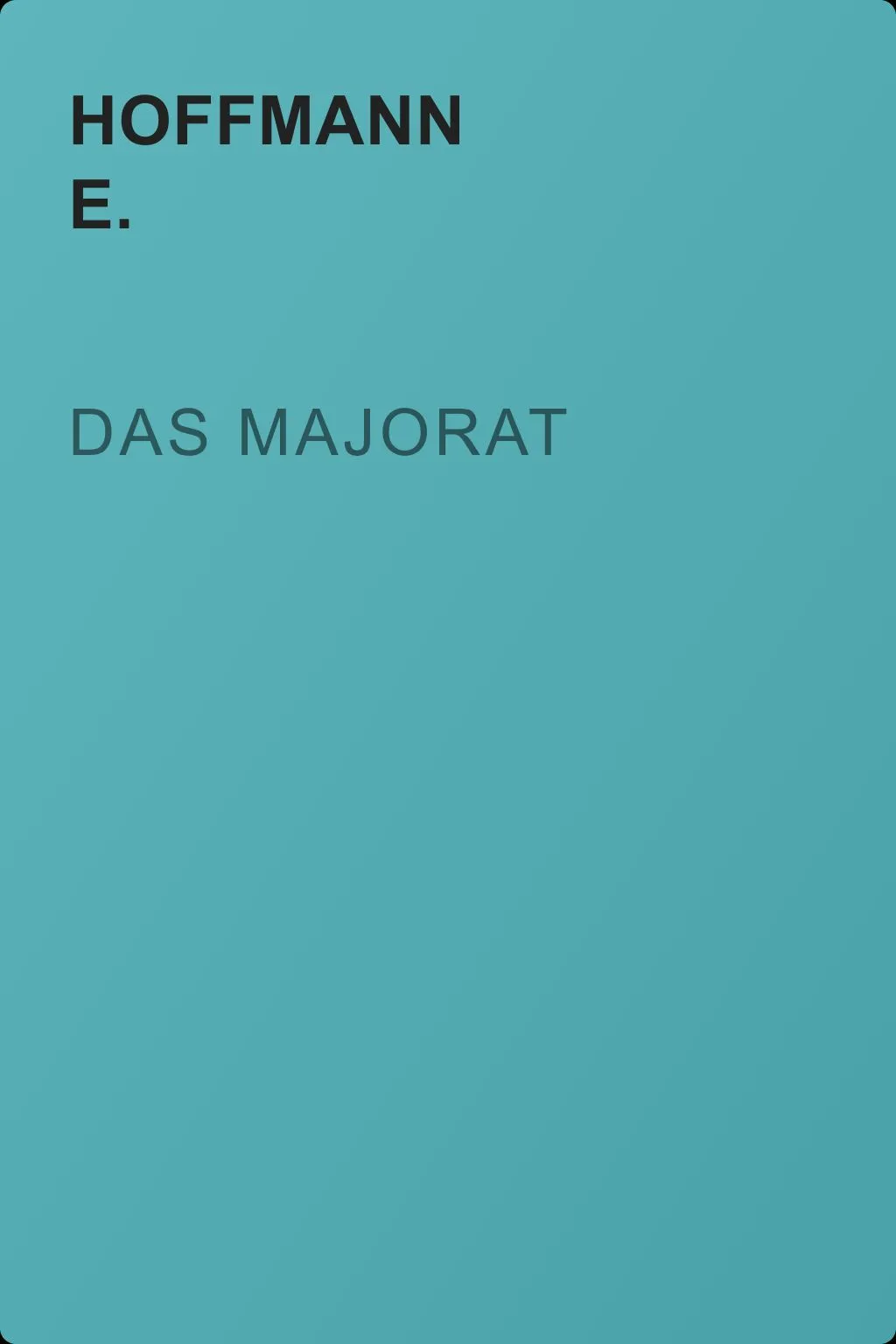 Das Majorat — обложка книги
