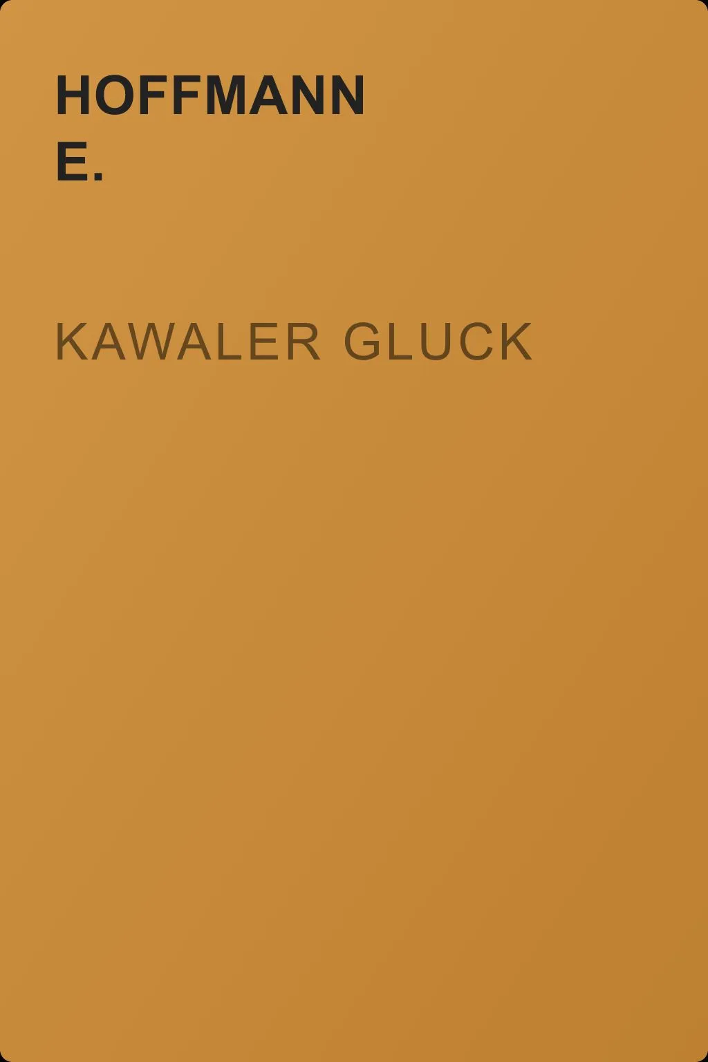 Kawaler Gluck — обложка книги