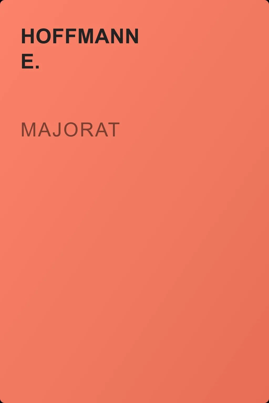 Majorat — обложка книги