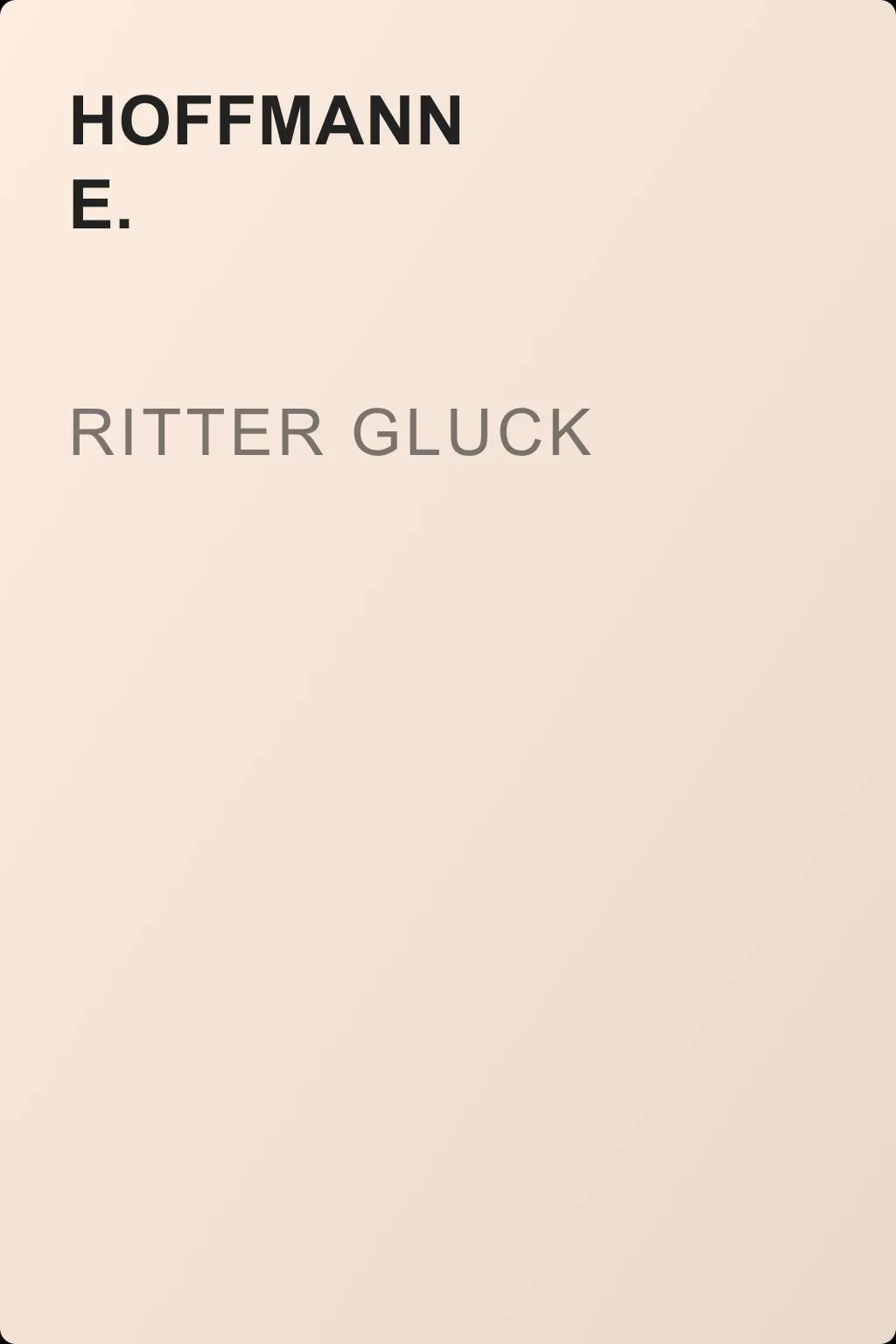 Ritter Gluck — обложка книги