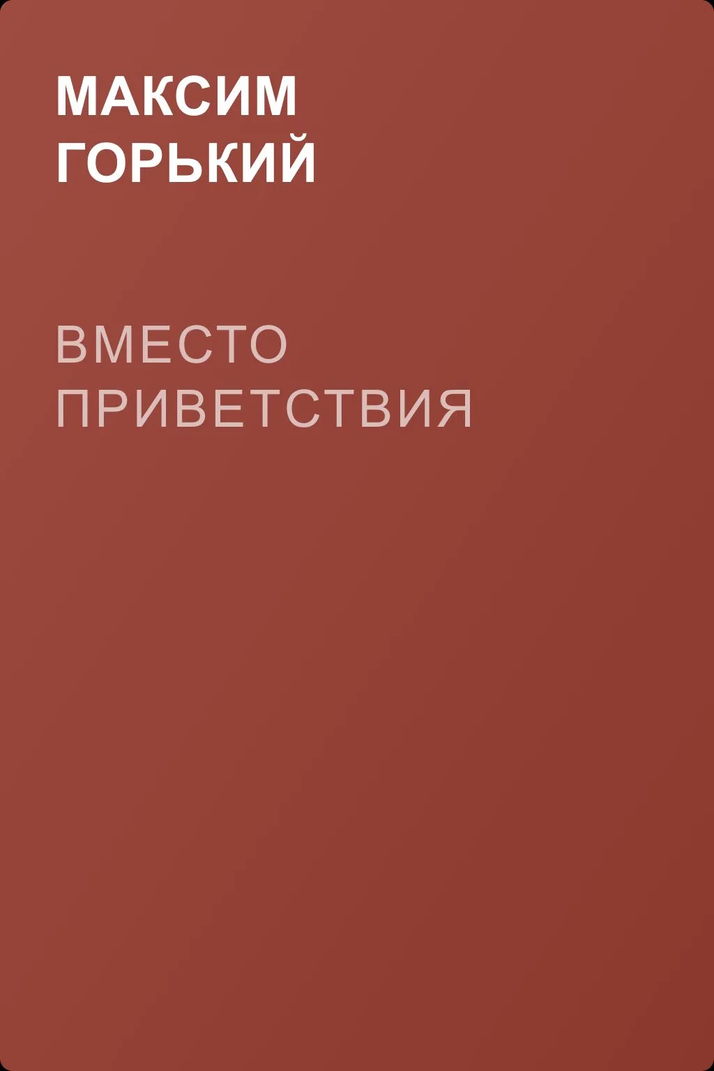 Вместо приветствия — обложка книги