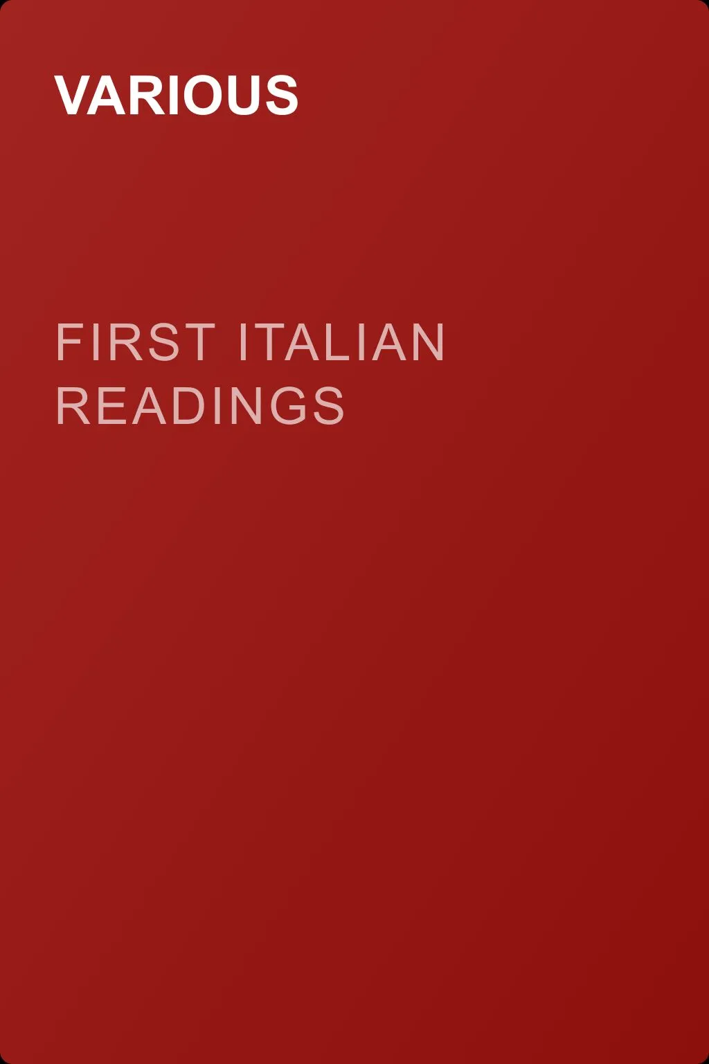 First Italian Readings — обложка книги