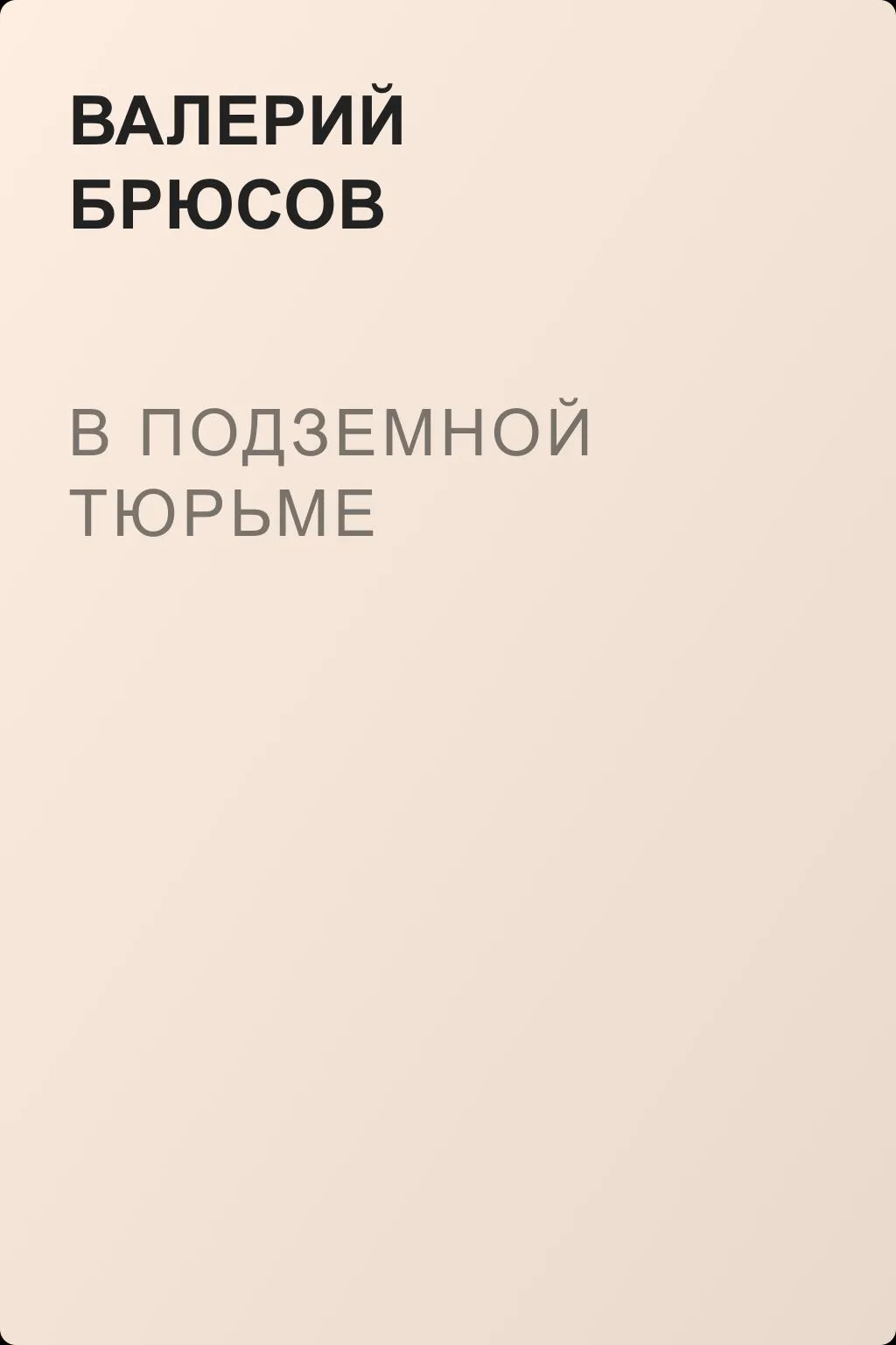 В подземной тюрьме — обложка книги