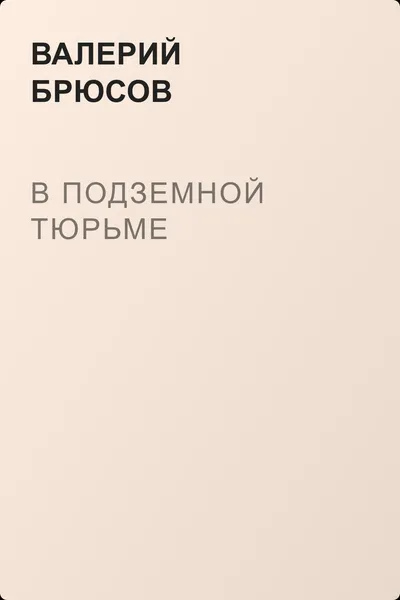 В подземной тюрьме — обложка книги