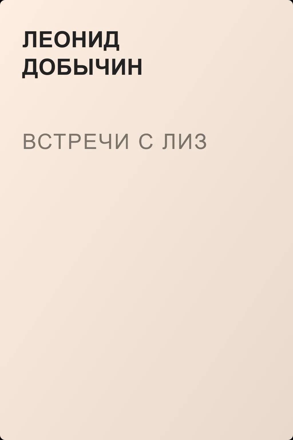 Встречи с Лиз — обложка книги