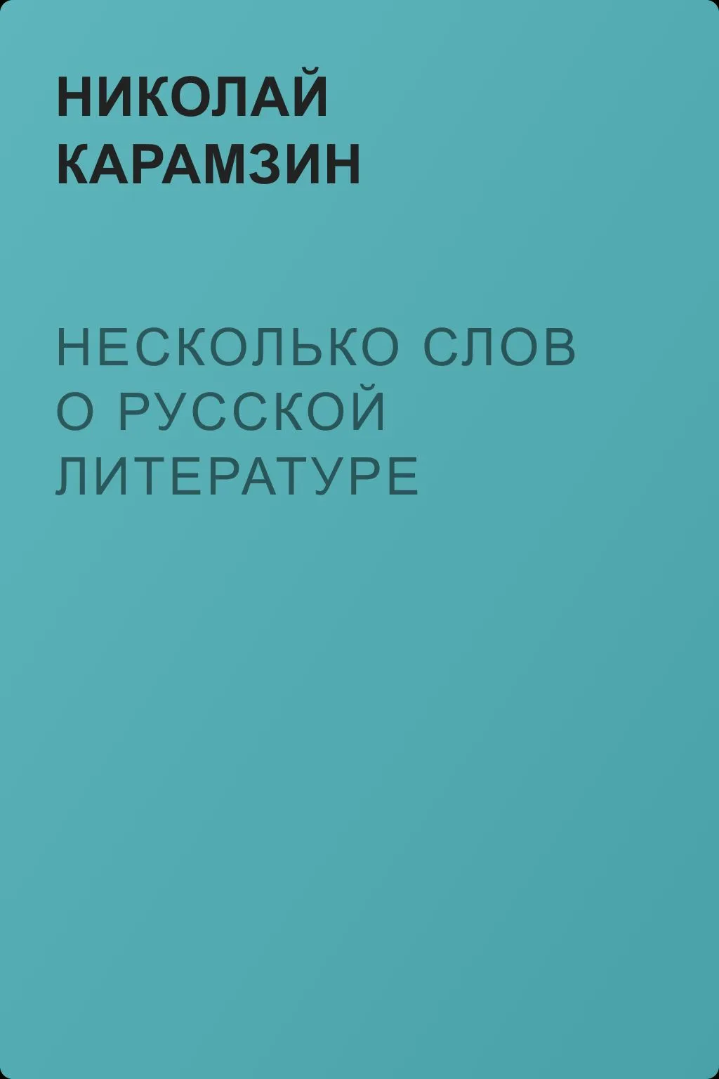 Несколько слов о русской литературе — обложка книги
