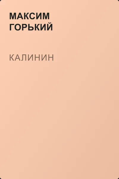 Калинин — обложка книги