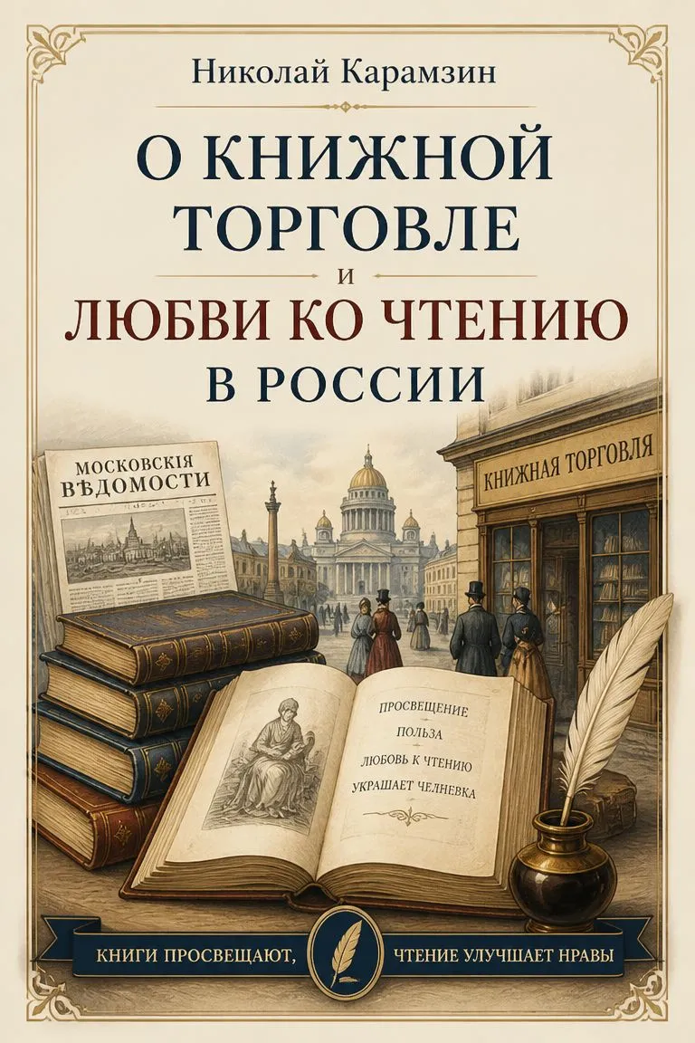 О книжной торговле и любви ко чтению в России — обложка книги