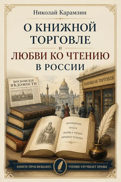 О книжной торговле и любви ко чтению в России — обложка книги