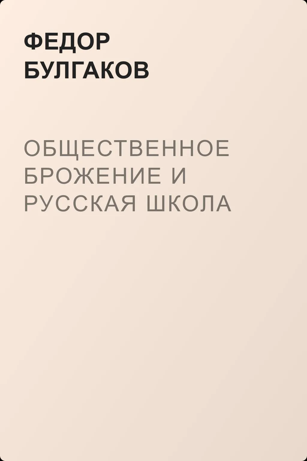 Общественное брожение и русская школа — обложка книги