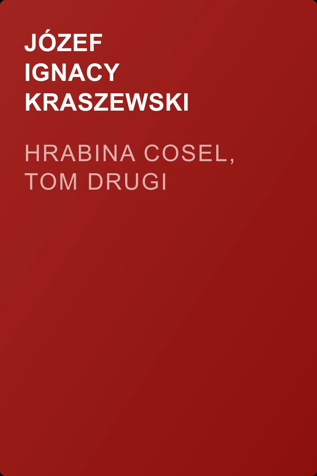 Hrabina Cosel, tom drugi — обложка книги