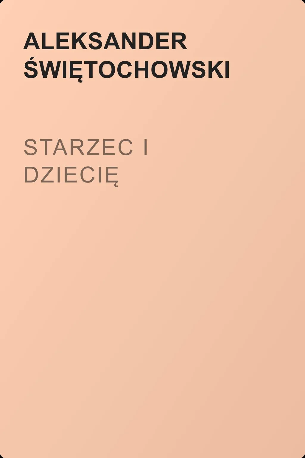 Starzec i dziecię — обложка книги