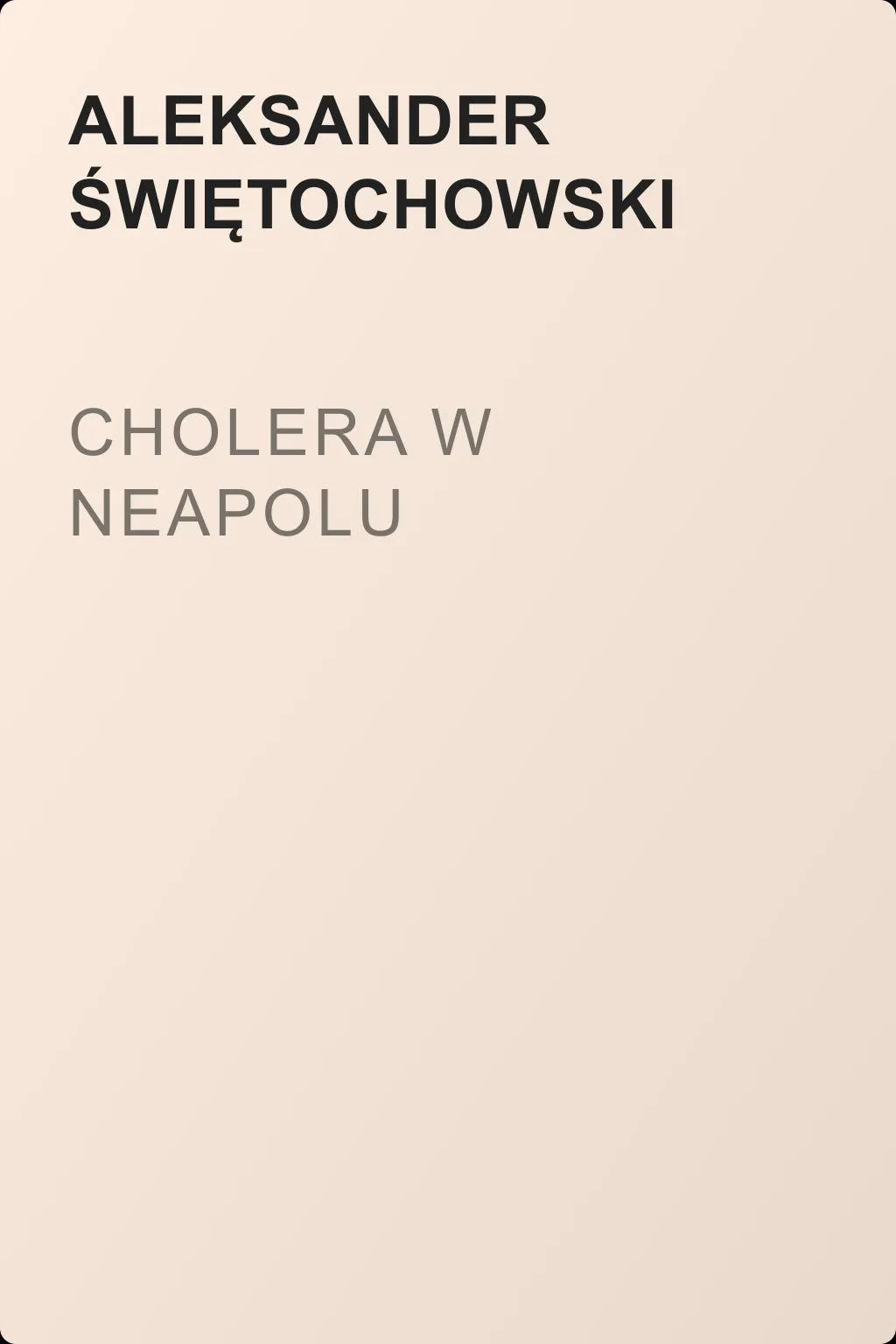 Cholera w Neapolu — обложка книги