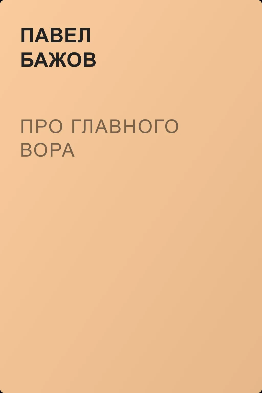 Про главного вора — обложка книги